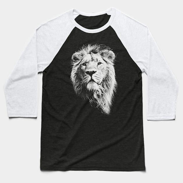 Lion Face Baseball T-Shirt by adik